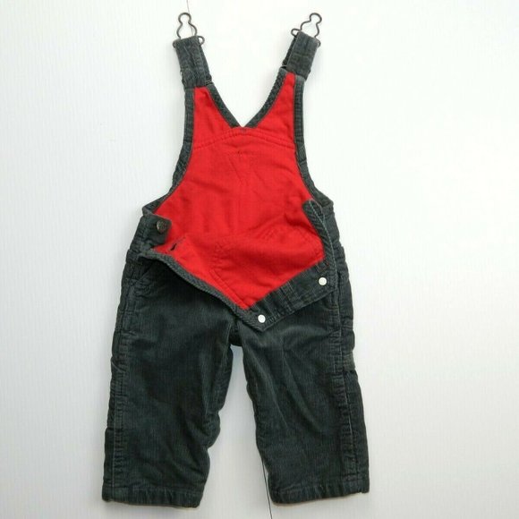 3 Months Grey Corduroy Jersey Lined Overalls - Picture 2 of 9
